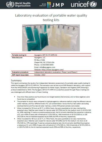 Aquagenx Compartment Bag Test kit