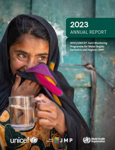 Report cover with South Asian woman holding a glass of water