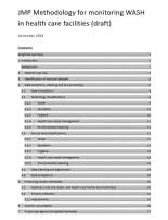 Cover page of draft methodology for monitoring WASH services in health care facilities