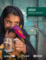 Report cover with South Asian woman holding a glass of water