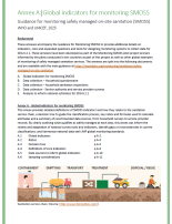Cover page for SMOSS guidance annex, with a graphic of the sanitation service chain including containment, emptying, transport, treatment and disposal/reuse