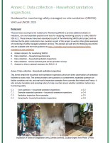 Cover page for SMOSS guidance annex c, with photos showing inspection of toilets in Bangladesh, Zambia and Ecuador
