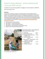 Cover page for SMOSS guidance annex d, with a photo of mechanized pit emptying in Ecuador